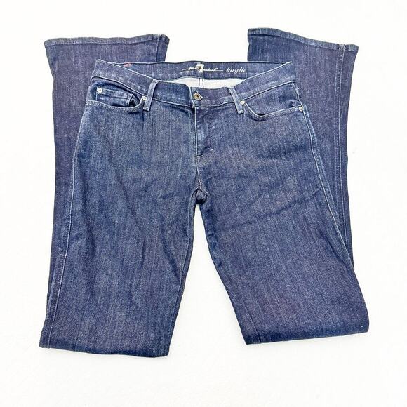 7 For All Mankind Kaylie Dark Wash Flare Leg Denim Jeans Size 29 - Picture 7 of 9